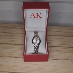 Anne Klein Silver and White Watch
